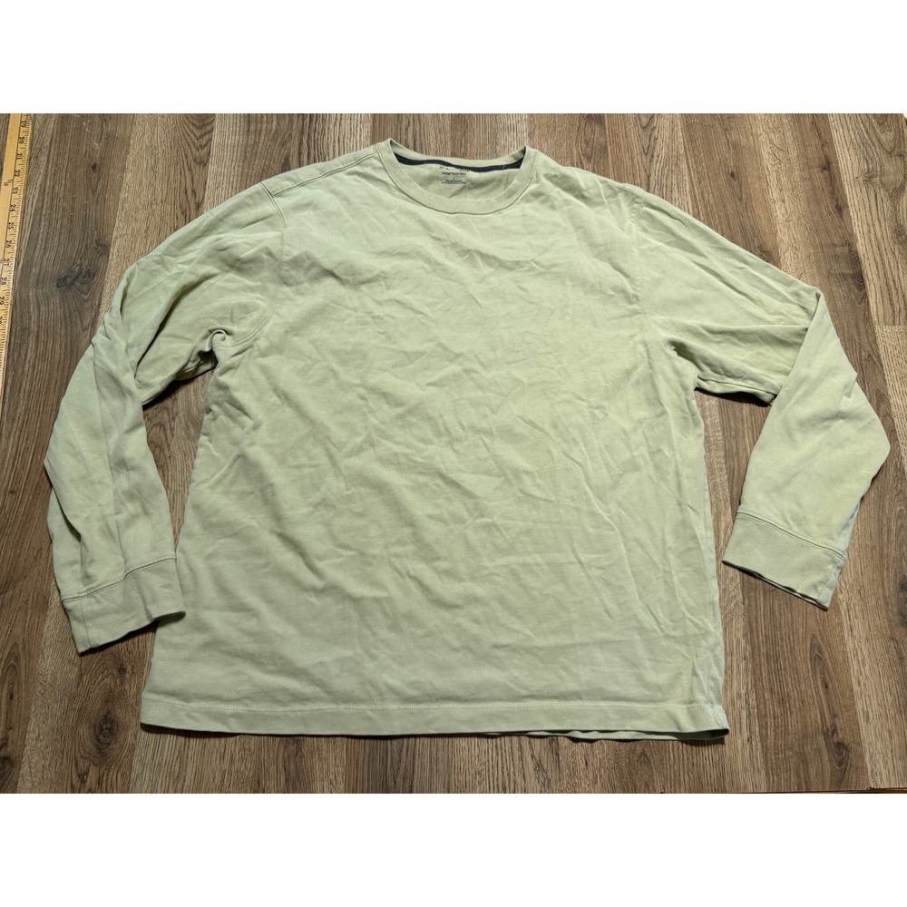 St. Johns Bay Heritage Sueded Jersey Mens L Sage Green Shirt Long Sleeve Crew